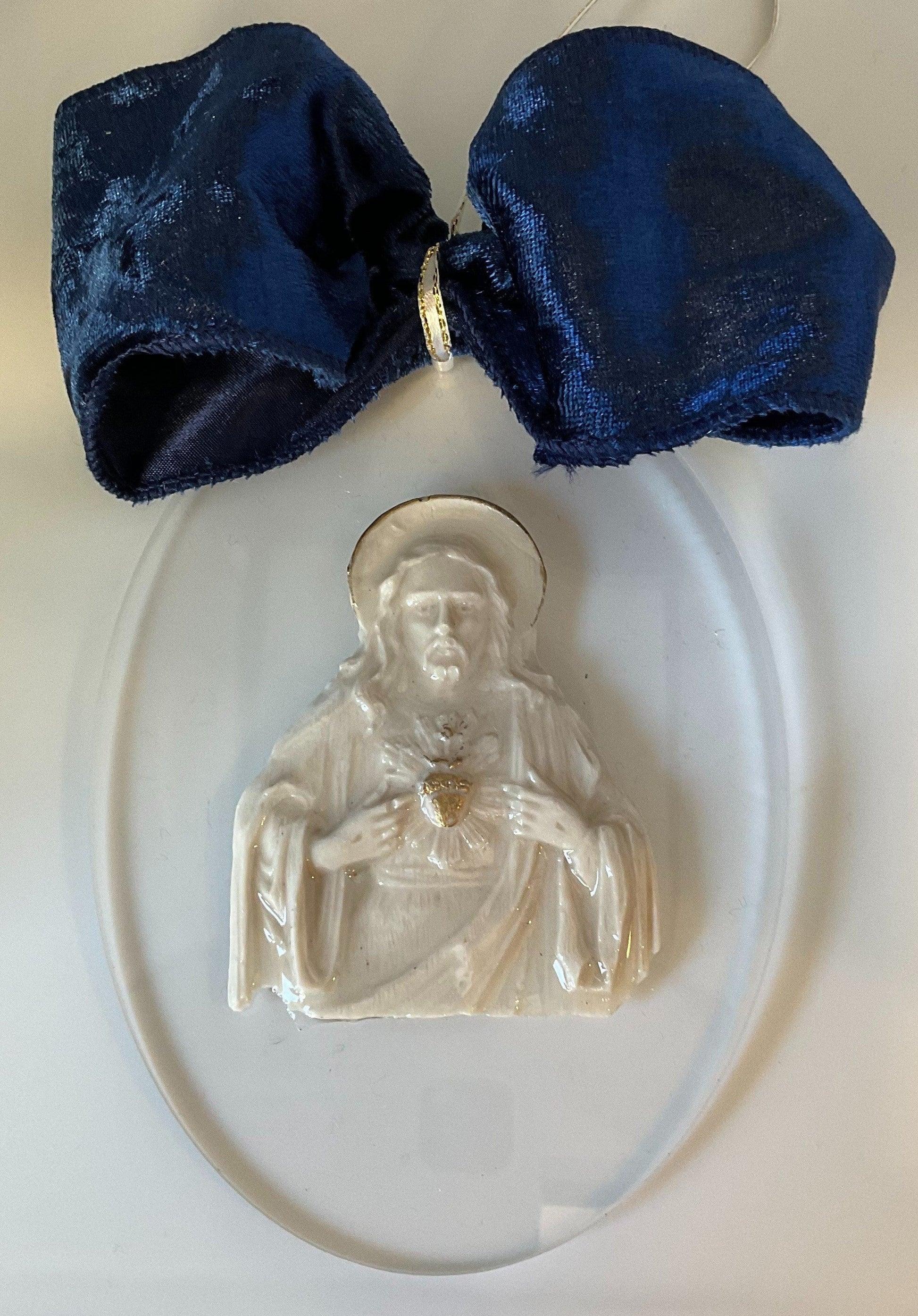 Oval Acrylic Ornaments With Castings Sacred Heart, Sister Dulce Gift Shop, Catholic Store, Religious Store, Catholic Christmas, Religious Christmas, 