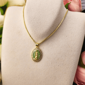 Oval Madonna Pendant Necklace Green Necklace Parker Madison
