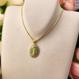 Oval Madonna Pendant Necklace Green Necklace Parker Madison