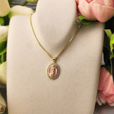 Oval Madonna Pendant Necklace Pink Necklace Parker Madison