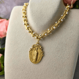 Pearl and Gold Necklace with Mary Medal Necklace Parker Madison