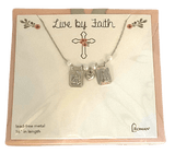 Pearl and Heart Scapular Necklace Silver Scapular Necklace Roman