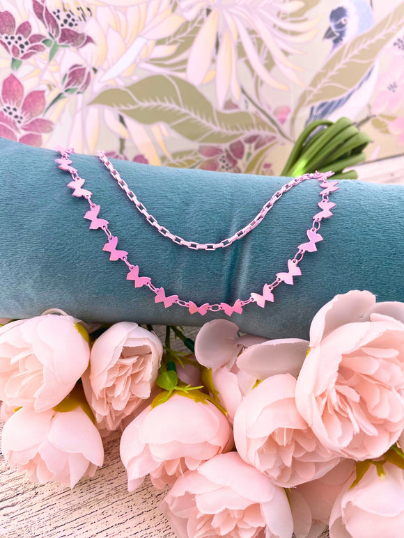 Pink Butterfly Chain Jewelry Jane Marie LLC