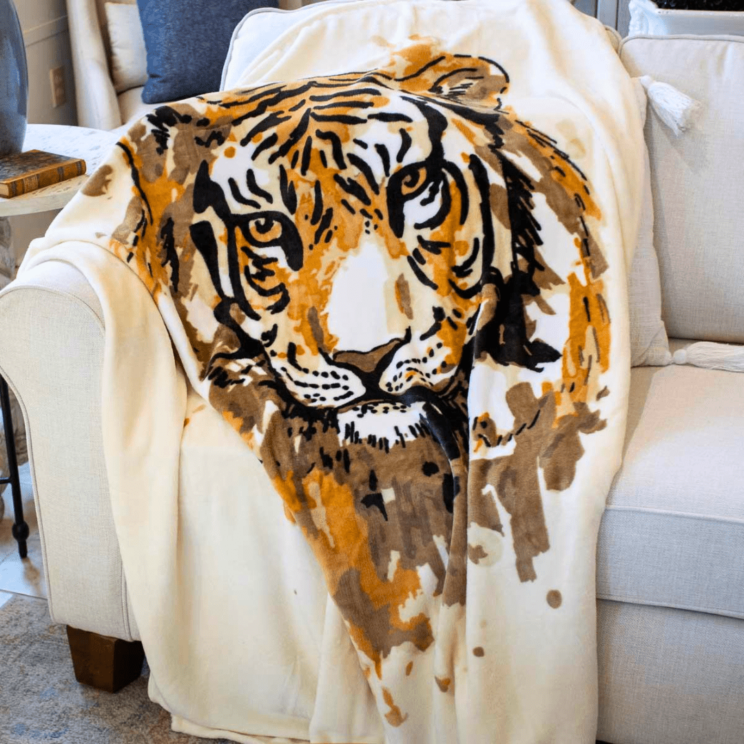 Sister Dulce Gift Shop, Catholic Store, Religious Store,  Plush Tiger Throw Blanket 
