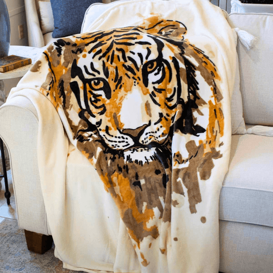 Sister Dulce Gift Shop, Catholic Store, Religious Store,  Plush Tiger Throw Blanket 