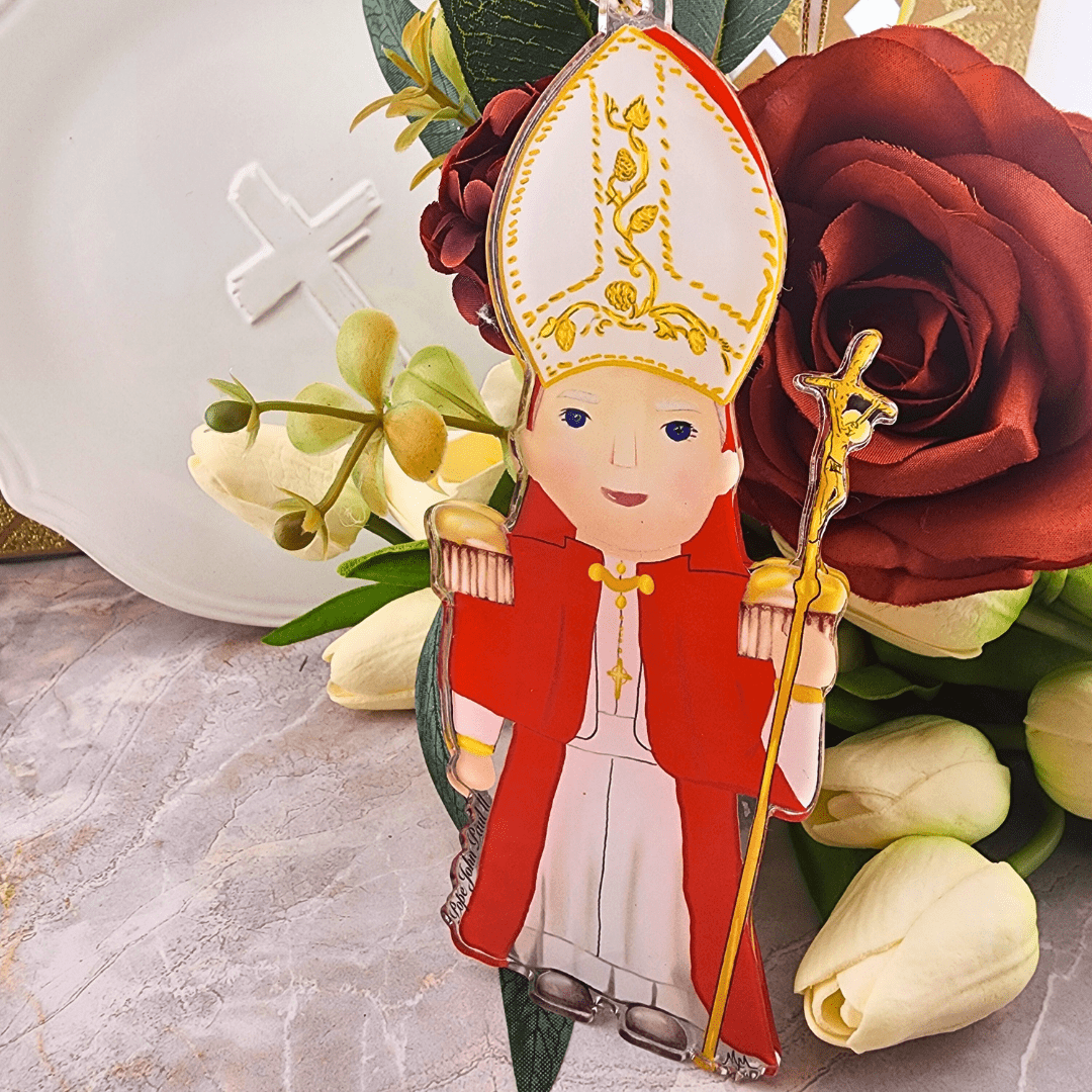 Pope John Paul II Nutcracker Acrylic Ornament Ornament Sacred Treasures