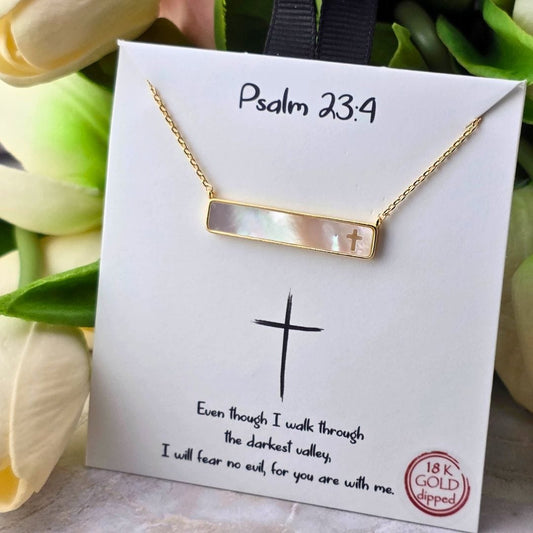 Psalm 23:4 Necklace Necklace, Cross SM Style