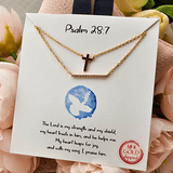 Psalm 28:7 Necklace Gold Necklace Good Feelings