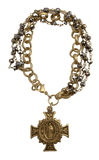 Pyrite Multi Bracelet With Gold Medal St. Benedict Medal Bracelet Parker Madison
