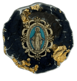 Resin Phone Pop Sockets With Medals - Variety Navy and Gold With Blue Mary Medal Accessory Sacred Treasures