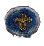 Resin Phone Pop Sockets With Medals - Variety Royal Blue With Four Way Cross Accessory Sacred Treasures