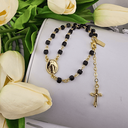 Rosary Bracelet Hematite Bracelet Romans