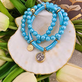 Set Of Three Bracelts With Mini Ben Light Blue Jewelry Jane Marie LLC