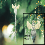 Silver and Clear Angle Icicle Ornament Praying Angel Christmas Angels, Ornaments K&K Interiors