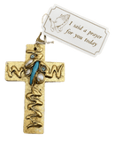 Small Cross With Jewels Diagonal Turquoise Cross LeLe Mudd