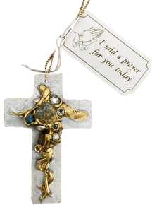 Small Cross With Jewels Gold With Stone Cross LeLe Mudd