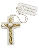 Small Cross With Jewels White With Pearl Cross LeLe Mudd