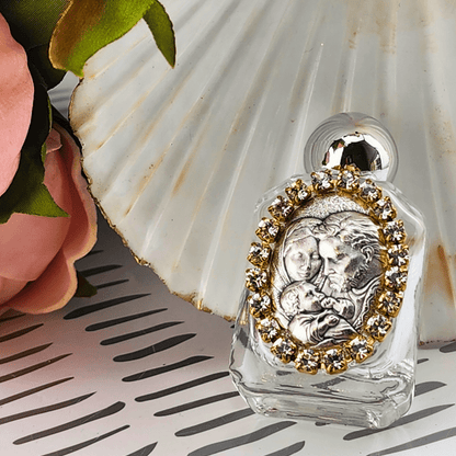 Small Holy Water Bottle Holy Family With Clear Crystals Water Font Contreras Religious Art