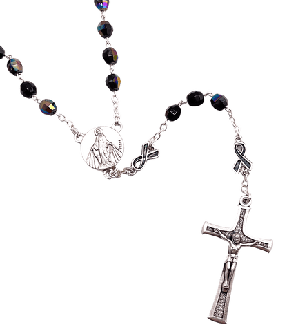 St. Peregrine Rosary Black Crystal Rosary Roman