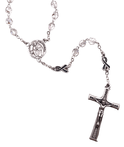 St. Peregrine Rosary Clear Crystal Rosary Roman
