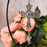 Stained Glass Cross Car Charm Car Accessory Ganz