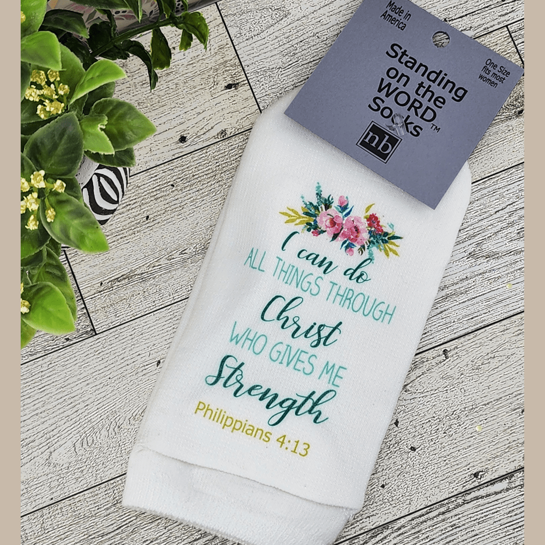 Standing on the Word Ladies' Socks Philippians 4:13 I Can Do All Things Socks Standing on the WORD