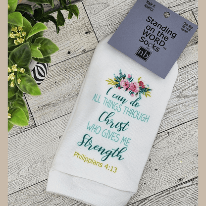 Standing on the Word Ladies' Socks Philippians 4:13 I Can Do All Things Socks Standing on the WORD