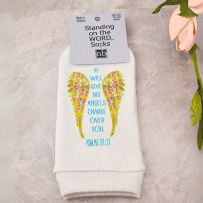 Standing on the Word Ladies' Socks Psalms 91:11 He Will Give His Angels Charge Over You Socks Standing on the WORD