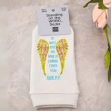 Standing on the Word Ladies' Socks Psalms 91:11 He Will Give His Angels Charge Over You Socks Standing on the WORD