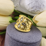 Textured Cross Ring Topaz Size 7 Ring Golden Stella
