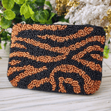 Tiger Beaded Coin Pouch Tiger Stripes Coin Purse Golden Stella