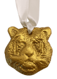 Tiger Head Ornament Cream Ribbon Ornament Bee Gilded