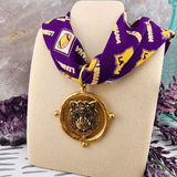 Tiger Pendant Neck Scarf LA Logo Jewelry Golden Stella