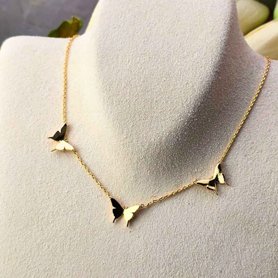 Triple Butterfly Necklace Necklace, Cross SM Style