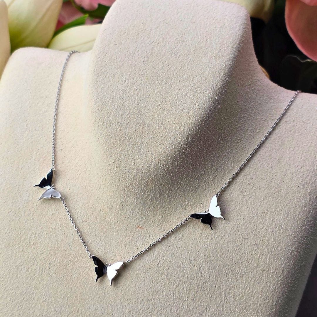 Triple Butterfly Necklace Necklace, Cross SM Style