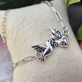 holy spirit and sacred heart chain bracelet, sister dulce, shepherds staff