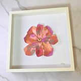 pink and orange floral wall art, floral, art, sister dulce, shepherds staff gift shop