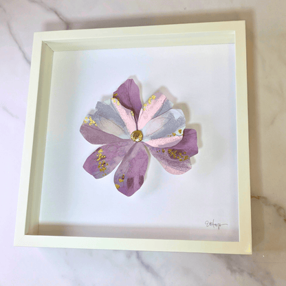 purple flower art, wall art, floral, sister dulce , shepherds staff