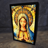 LED Madonna Stained Glass Plaque