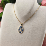 mary, holy mother, jewelry, marian necklace, sister dulce, blue roses