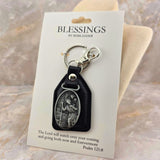 key ring st christopher medal, sister dulce, shepherds staff