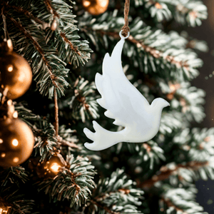 White Dove Metal Ornament Christmas Decor, Ornaments Option 2