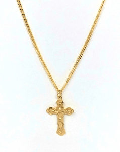 18" Gold Crucifix Necklace Necklace Christian Brands