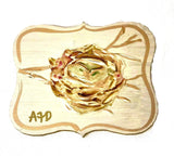 5" x 6" Hand-Painted Design on Scalloped Wood Nest Art Covered with Paint