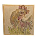 Brightly Colored Rooster Artwork on Wood Head to the Right Artwork Amanda DeLaughter