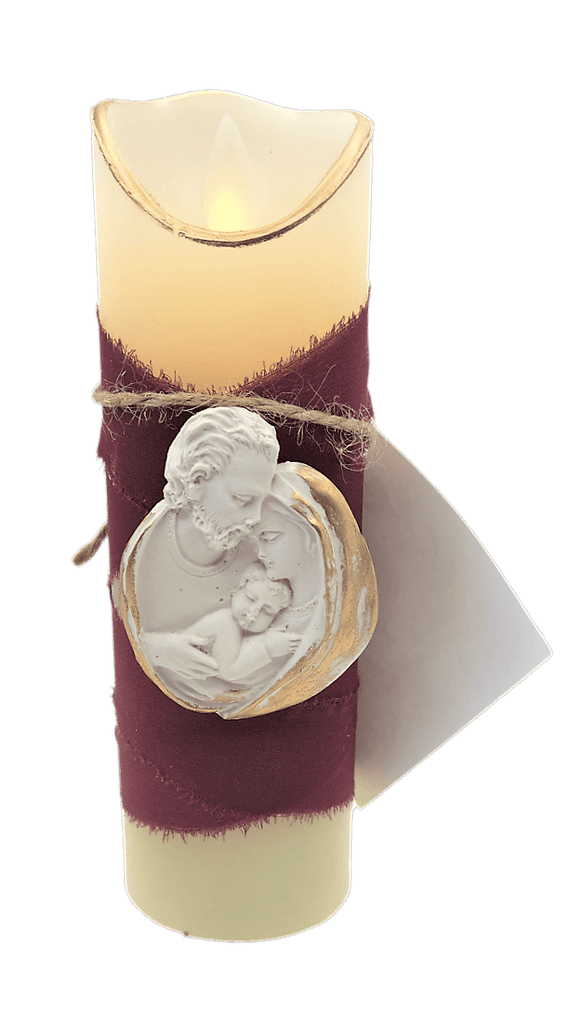 Burgundy Holy Family Flameless Candles Holy Family - 6