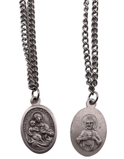 mmaculate Heart of Mary/Sacred Heart of Jesus Necklaces, Sister Dulce Gift Shop, Catholic Store, Religious Store, Catholic Jewelry, Religious Jewelry,