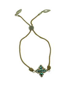 Cross Corded Bracelet - Gold/Abalone Bracelets Natalie Wood Designs