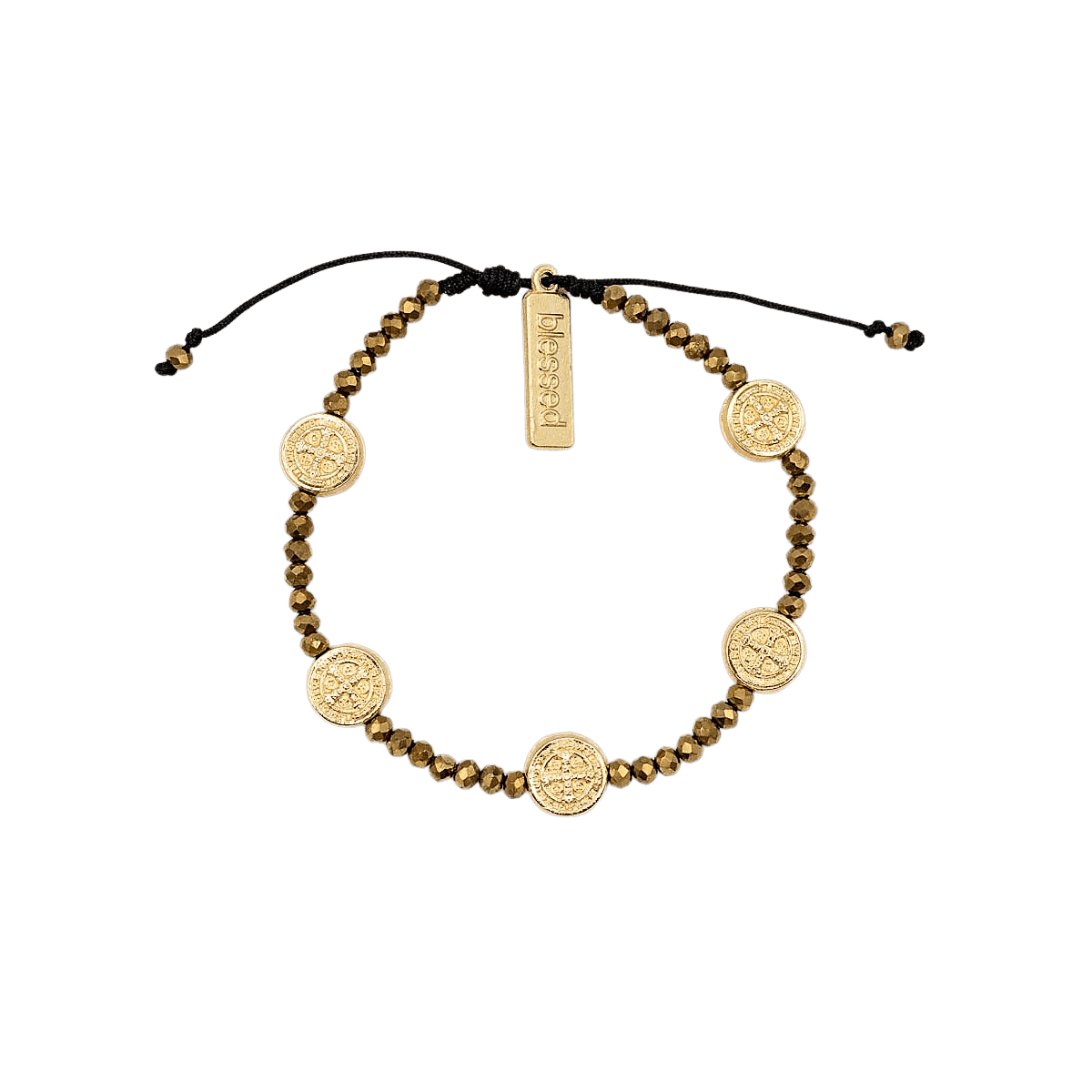 Crystal Gratitude Blessing Bracelet Gold on Gold Bracelet My Saint My Hero