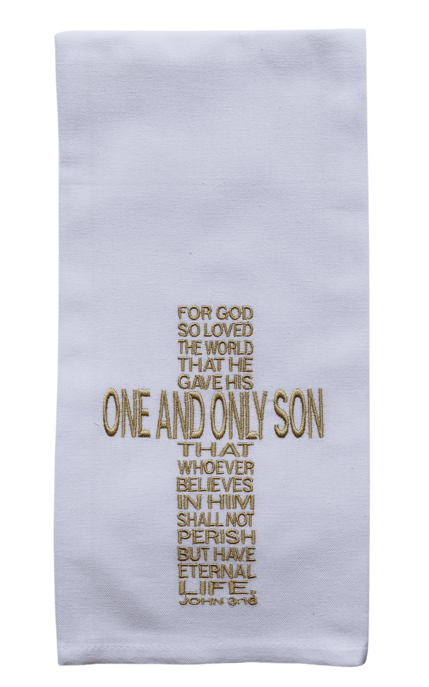 Embroidered Kitchen Tea Towels John 3:16 Christmas , Sister Dulce Gift Shop, Catholic Store, Religious Store, Catholic Christmas, Religious Christmas, 